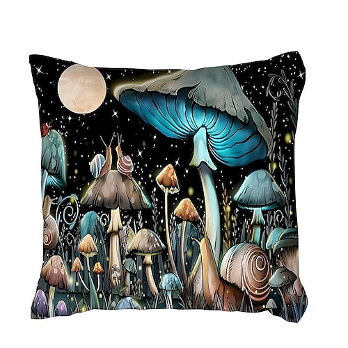 

Mushroom Aesthetic Double Side Pillow Cover 1PC Soft Decorative Square Cushion Case Pillowcase for Bedroom Livingroom Sofa Couch Chair