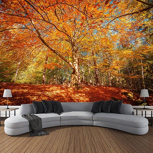 יער מתחת לשמש תלוי שטיח קיר אמנות שטיח קיר גדול תפאורה צילום רקע שמיכה וילון בית חדר שינה קישוט סלון