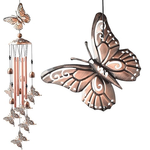 

mercadoria transfronteiriça borboleta carrilhão de vento decoração de suspensão criativa pátio decoração de jardim sino de metal pingente presente amazon