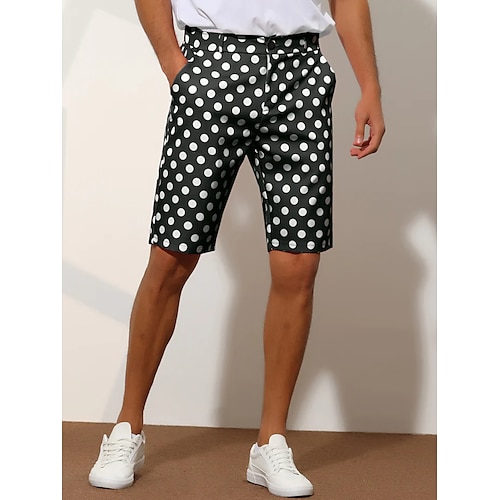 

Homens Calção Shorts Chino Bermudas Shorts de trabalho Bolsos Poá Conforto Respirável Ao ar livre Diário Para Noite 100% Algodão Moda Casual Preto Branco