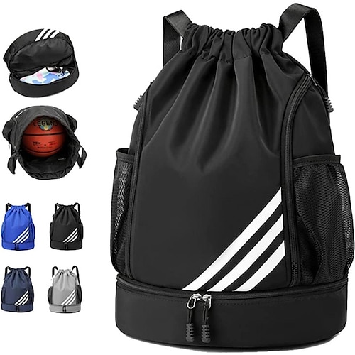 

2023 mochilas deportivas de nuevo diseño, mochila impermeable con cordón, bolsa de gimnasio deportiva con compartimento para zapatos y soporte para botella de agua