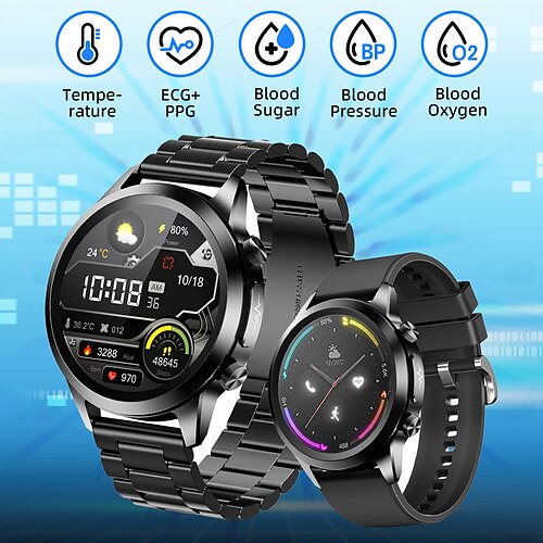 

L90S Relógio inteligente 1.39 polegada Relógio inteligente Bluetooth ECG PPG Podômetro Aviso de Chamada Compatível com Android iOS Feminino Masculino Suspensão Longa Chamadas com Mão Livre