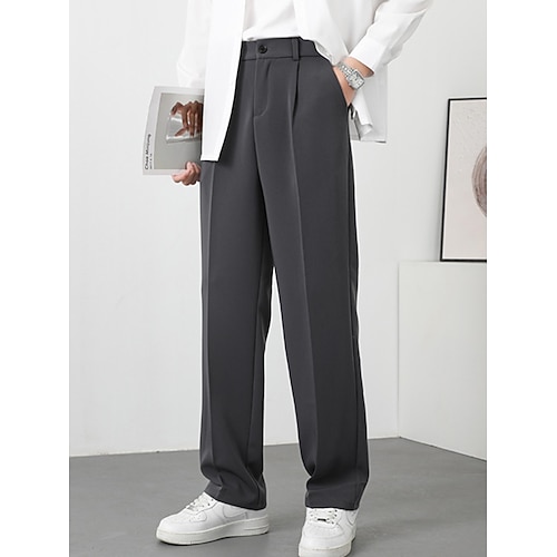 

Homme pantalon de costume Pantalon Pantalon de costume Poche Plein Confort Respirable Extérieur du quotidien Sortie Mode Décontractées Noir Marron