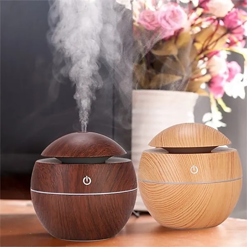 

Essential oil diffuser with aroma USB ultrasonic humidifier for home aroma diffuser steam diffuser 7-color LED light 130 ML office