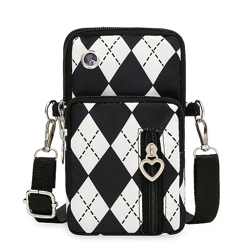 Nylon Cell Phone Crossbody in LIGHT GRAY