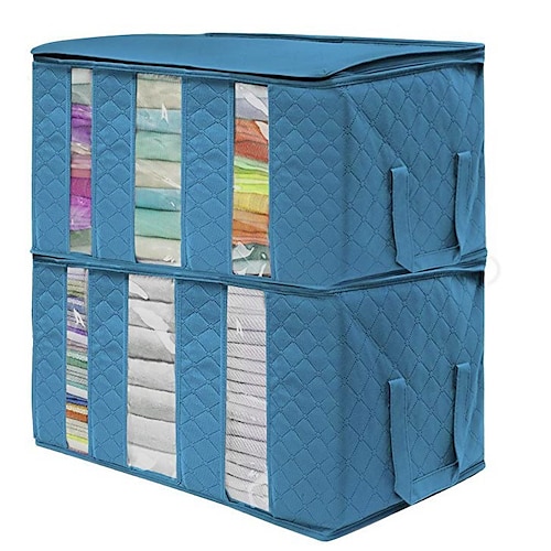 

Вместительный органайзер для хранения одежды с усиленной ручкой, плотная ткань для одеял, одеял, постельных принадлежностей, складная, с прочной молнией, 61x33x31 см