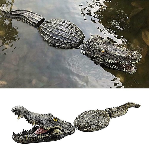 

Schwimmender Alligator-Köder für Pool, Außenteich, künstlicher Alligatorkopf, Teich-Krokodil-Dekoration, schwimmender Schwan, Ententeich-Dekoration (80 x 12,5 x 12 cm, Krokodil)