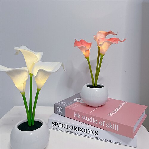 White Calla Lily Lamp Table Lamp LED Simulation Calla