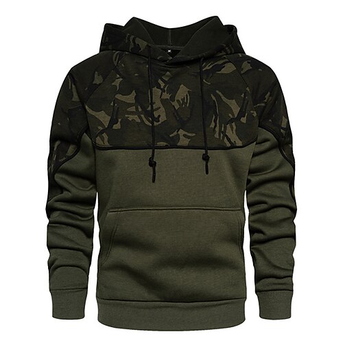 

Homens Moletom Preto Verde Tropa Com Capuz Côr Camuflagem Desportos e Ar livre Diário Esportes Impressão A Quente Designer Básico Casual Primavera Outono Roupa Moletons Moletons