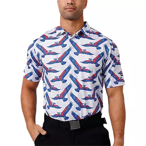 

Homme T-shirt POLO Chemise de golf vêtements de golf Respirable Séchage rapide Doux Manche Courte Top Standard Imprimé Eté Printemps Tennis Le golf Badminton