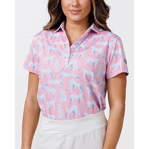 

Damen poloshirt Golfhemd Golfkleidung Atmungsaktiv Schnelltrocknend Weich Kurzarm Shirt Regular Fit Bedruckt Sommer Frühling Tennis Golfspiel Badminton