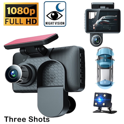 

1080p New Design / Full HD / Boot automatic recording Car DVR Three Camera 170 Degree Wide Angle CMOS 4 inch IPS Dash Cam with Night Vision / Parking Monitoring / motion detection Car Recorder