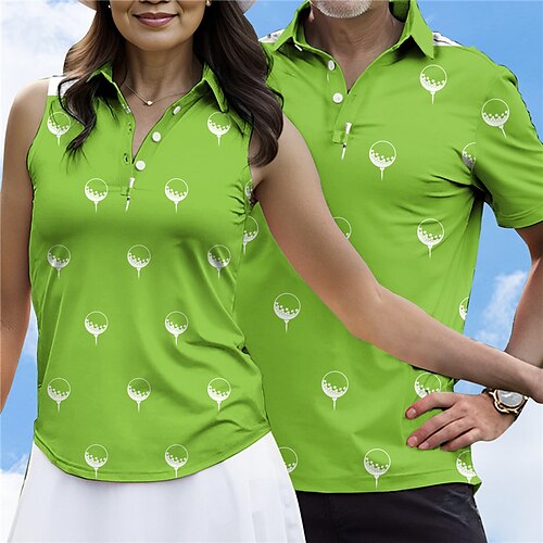 

Hombre Mujer Camisas de polo Polo a juego Camiseta de golf Transpirable Secado rápido Dispersor de humedad Manga Corta Ropa de golf ropa de golf Ajuste regular Impreso Verano Tenis Golf pepinillo