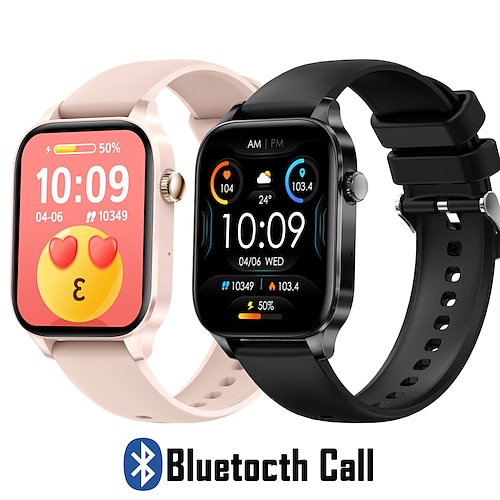 

696 i82 Montre intelligente 1.85 pouce Smartwatch Montre Connectée Bluetooth Podomètre Rappel d'Appel Moniteur de Sommeil Compatible avec Android iOS Femme Hommes Mode Mains-Libres Rappel de Message