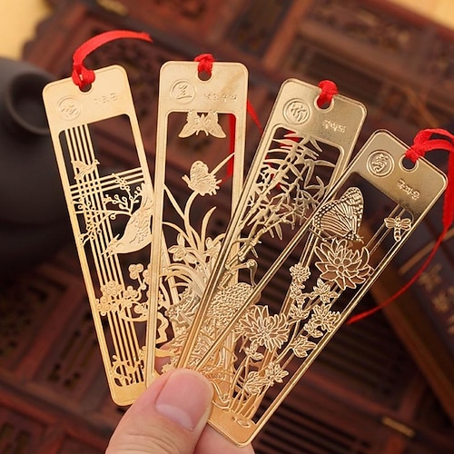 

4 pcs / lot New Cute Kawaii Beautiful Chinese Style Vintage Exquisite Metal Bookmark for Book Creative Item Gift