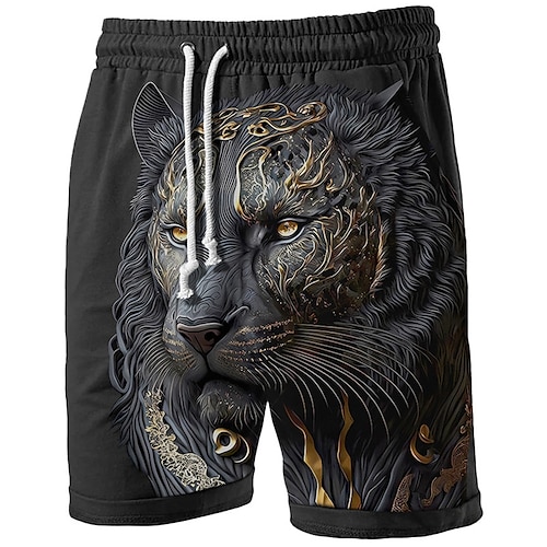 

Hombre Pantalón corto Pantalones cortos de verano Pantalones cortos de playa Correa Cintura elástica Impresión 3D Graphic Animal León Transpirable Suave Corto Casual Diario Festivos Ropa de calle