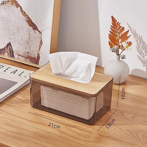 Storage Box Tissue Organizer Living Room Holder Mens Bathroom Wood