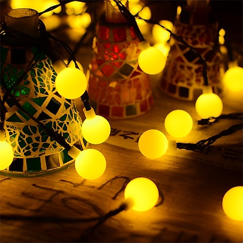 

LED Ball Garland String Light Christmas Holidays Lighting Fairy Lights Outdoor Battery Party Wedding Xmas Decoration Night Lamp