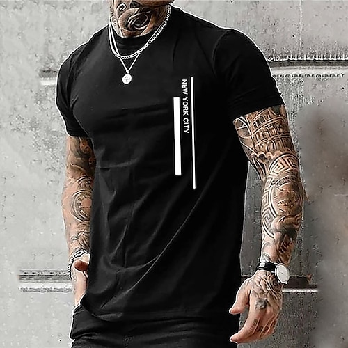 

Men's T shirt Tee Graphic Tee Letter Graphic Prints Crew Neck Clothing Apparel Hot Stamping Outdoor Street Short Sleeve Print Fashion Designer Casual