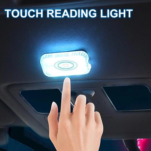 

Luz de toque led de alta potência 6w mini sem fio iluminação interior do carro telhado teto lâmpada de leitura para porta pé baú caixa de armazenamento carregamento usb