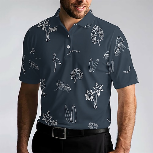 

Hombre Camisas de polo Camiseta de golf Polo con botones Transpirable Secado rápido Dispersor de humedad Manga Corta Ropa de golf ropa de golf Ajuste regular Rayas Geometría Impreso Verano Tenis Golf