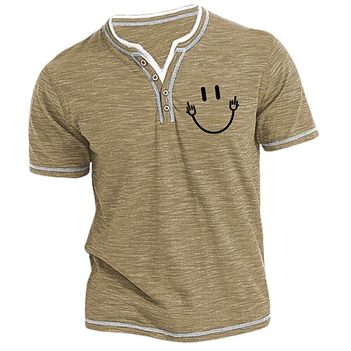 

Men's Henley Shirt Graphic Tee Cartoon Graphic Prints Henley Clothing Apparel Daily Sports Short Sleeve Button Print Fashion Designer Casual