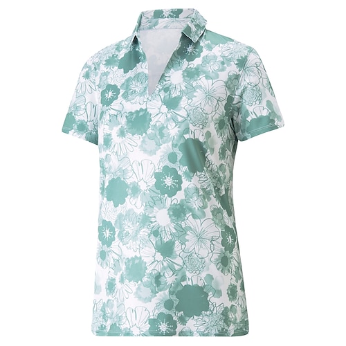 

Mulheres Camisa polo de caminhada Camisa de golfe roupas de golfe Respirável Secagem Rápida Macio Manga Curta Blusas Normal Floral Verão Primavera Treino de Ginástica Golfe Badminton