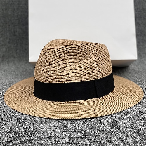 

Herren Unisex Strohhut Sonnenhut Panamahut Fedora-Trilby-Hut Schwarz Weiß Stroh 1920er Jahre Mode Traditionell-Klassisch Boho Freizeitskleidung Klub Party / Cocktail