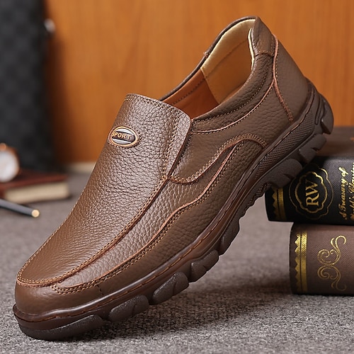 

Hombre Zapatos de taco bajo y Slip-On Zapatos casuales de hombre Zapatos Confort Negocios Vintage Clásico Diario Fiesta y Noche Oficina y carrera Zapatos de Paseo Cuero de Napa Transpirable Negro