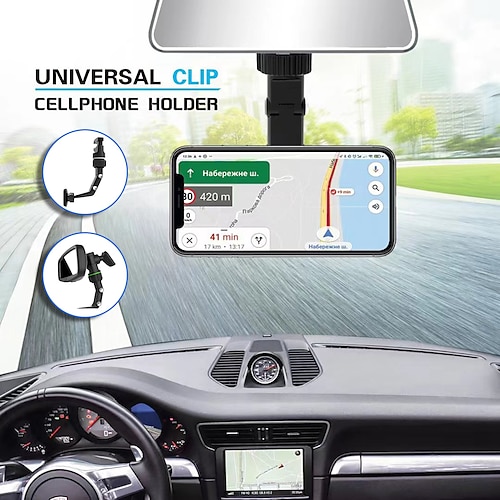 

Suporte de telefone espelho retrovisor multifuncional Dobrável Removível Retratável Suporte de telefone para Carro Ranhura de CD Caminhão de carro Compatível com Todos os telefones celulares