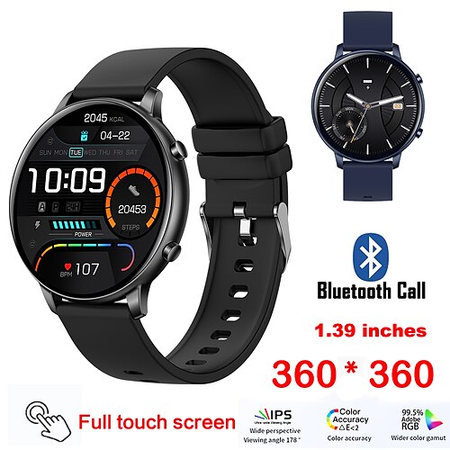 

696 G28 Reloj inteligente 1.39 pulgada Smartwatch Reloj elegante Bluetooth Podómetro Recordatorio de Llamadas Seguimiento del Sueño Compatible con Android iOS Mujer Hombre Llamadas con Manos Libres