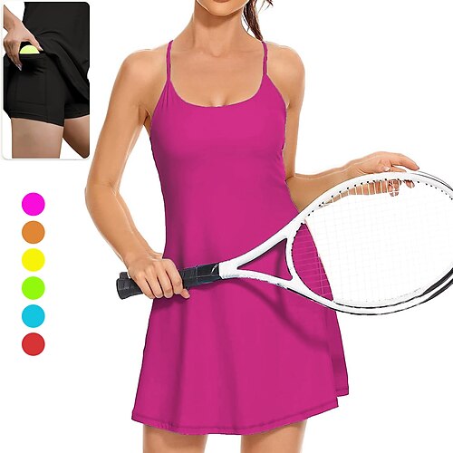 

Mujer Vestido de tenis vestido de golf Transpirable Secado rápido Con bolsillos Sin Mangas Vestidos Traje de tenis Impreso Verano Tenis Golf Rutina de ejercicio