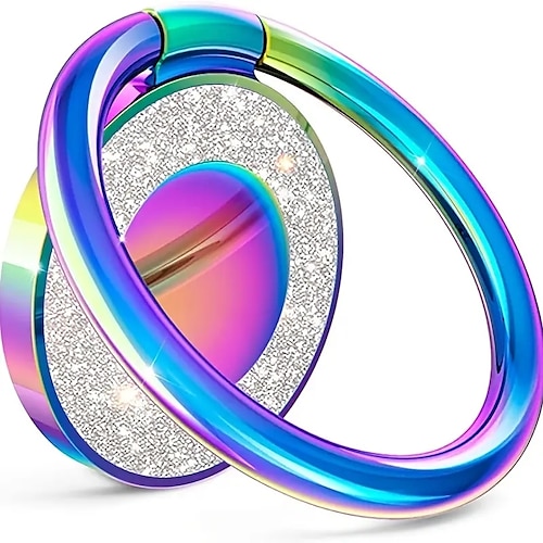 

support de doigt de support de bague de téléphone coloré - poignée de bague en métal rotative à 360 degrés pour support de voiture magnétique compatible avec iphone samsung tous les smartphones.