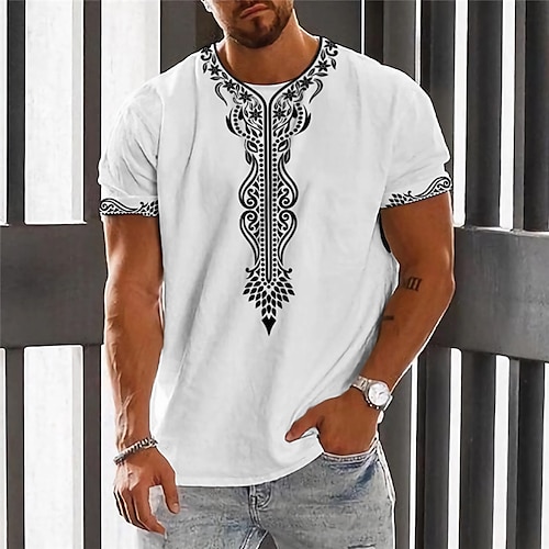 

Homens Camiseta Gráfico Boho Gola Redonda Roupa Impressão 3D Ao ar livre Diário Manga Curta Imprimir Moda Designer Étnico