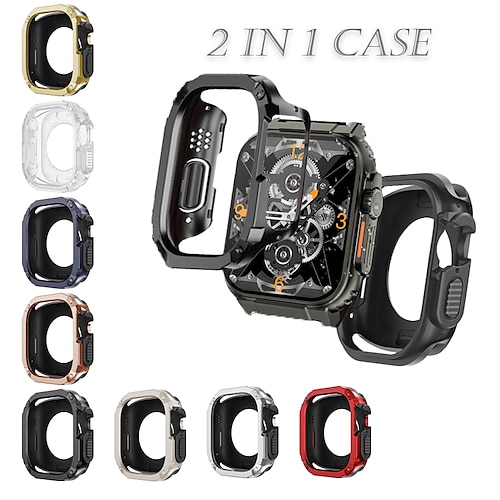 

Boîtier de montre Compatible avec Apple Watch Ultra 49 mm Résistant aux rayures Couverture complète de pare-chocs Tout autour de la protection PC Suivre Couverture