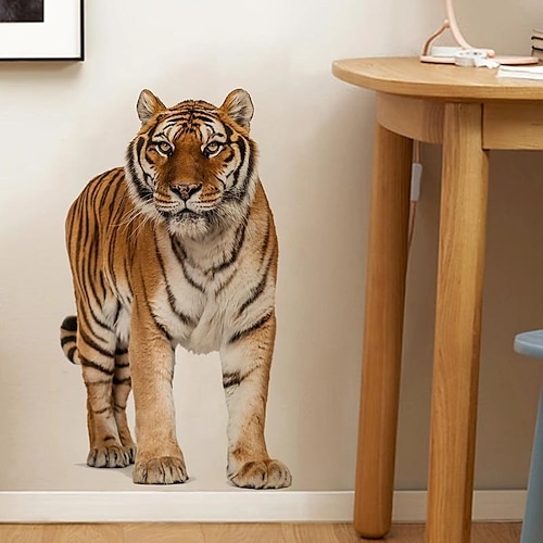 

Tiger Wall Sticker, Self-Adhesive Realistic Wild Animal Peel & Stick Wall Decor Art Decals, For Home Bedroom Living Room Decor 4060cm (23.615.7in)