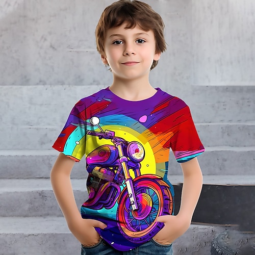 

Boys T shirt Short Sleeve T shirt Tee Graphic 3D Print Active Sports Fashion Polyester Outdoor Casual Daily Kids Crewneck 3-12 Years 3D Printed Graphic Regular Fit Shirt