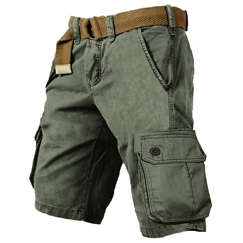 

Per uomo Pantaloncini modello cargo Pantaloncini Maglia da escursione Multi tasca Liscio Indossabile Lunghezza del ginocchio Esterno Informale Giornaliero 100% cotone Sportivo Di tendenza Nero Giallo