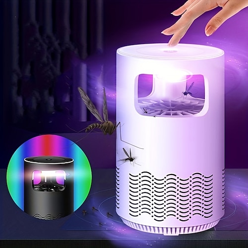 

Zapper elétrico para mosquitos, mata-mosquitos portátil para acampamento, mata-mosquitos interno, luz para mosquitos ao ar livre, com laço para pendurar, armadilha para mosquitos com luz roxa