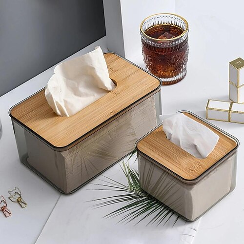 Storage Box Tissue Organizer Living Room Holder Mens Bathroom Wood