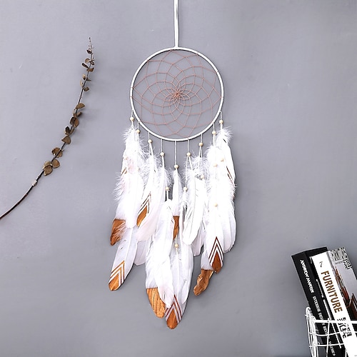 

Atrapasueños de plumas de deriva grande, carillones de viento hechos a mano puros, artefacto para decoración del hogar