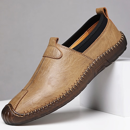 

Homme Mocassins et Slip On Chaussures décontractées pour hommes Mocassins Chaussures de confort Classique Décontractées du quotidien Cuir Respirable Confortable Antidérapantes Noir Blanche Kaki Eté