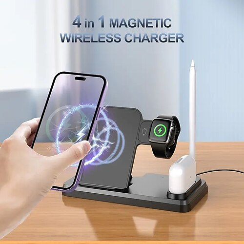 

Wireless Charger Wireless Charging Stand CE Certified FCC Fast Wireless Charging Universal 4 in 1 For Xiaomi Watch Universal Cellphone Mi Band Apple Watch Series SE / 6/5/4/3/2/1