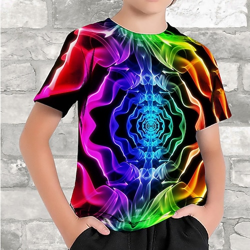 

Para Meninos Camiseta Manga Curta Camisa Camiseta Gráfico 3D impressão Impressão 3D Ativo Esportes Moda Poliéster Ao ar livre Casual Diário Infantil Crewneck 3-12 anos Gráfico impresso em 3D Normal