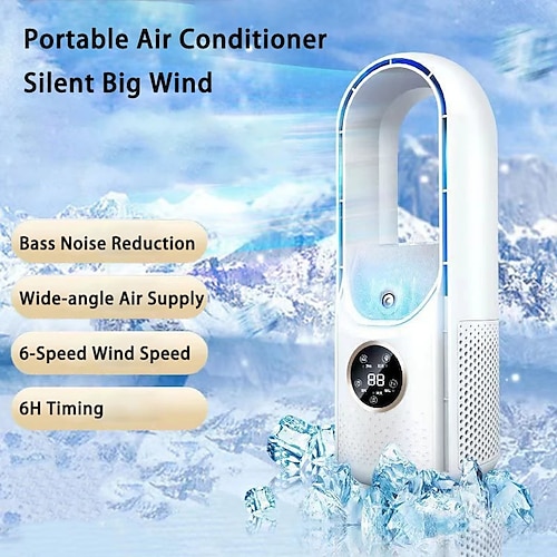 

Portable Air Conditioner Fan Desktop Bladeless Electric Fan Household Air Conditioning Fan Home Office Bedroom Tower Air Cooler