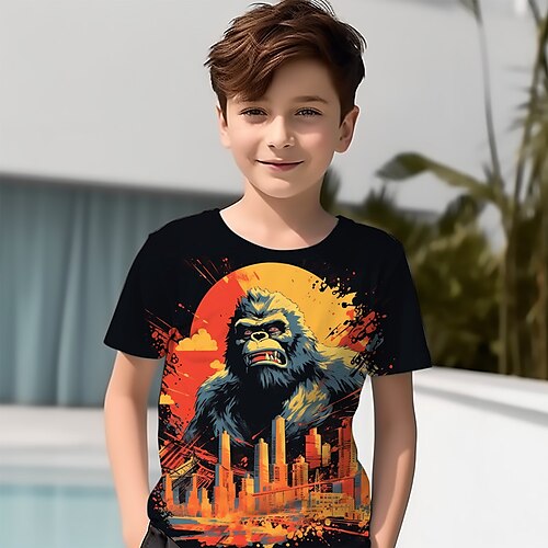 

Garçon T-shirt Manche Courte T-shirt Tee-shirts Graphic 3D effet Actif Sportif Mode Polyester Extérieur Casual du quotidien Enfants Col ras du cou 3-12 ans Graphique imprimé en 3D Standard Chemise