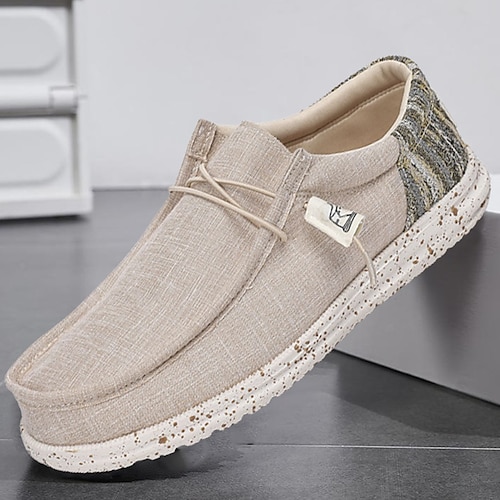 

Homens Mocassins e Slip-Ons Sapatos casuais masculinos Sapatos Confortáveis Casual Diário Caminhada Lona Respirável Confortável Antiderrapante Azul Damasco Cinzento Bloco de cor Primavera