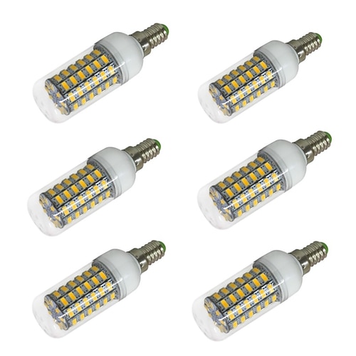 

6pcs 5w luces de maíz led 400 lm e14/ e27 /b22/g9/ gu10 t69 cuentas led smd 5730 blanco cálido/ blanco 220v