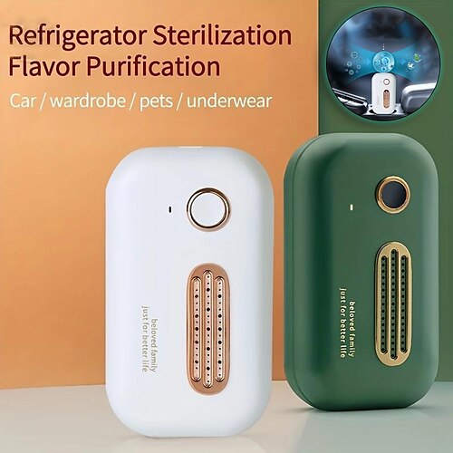 

1pc nuevo mini purificador de aire usb recargable generador de ozono refrigerador eliminador de olores purificador de aire de dormitorio para coche oficina olor de mascotas adecuado para sala de estar