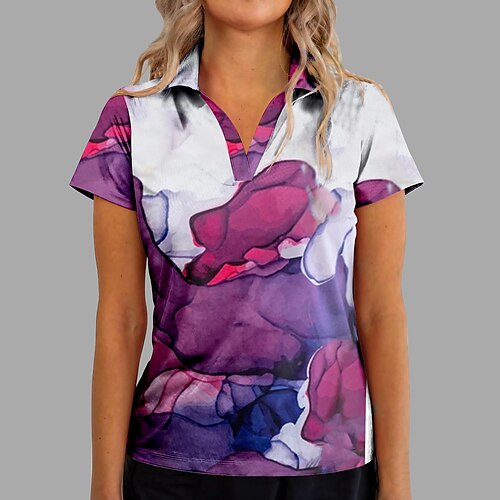 

Damen poloshirt Golfhemd Atmungsaktiv Schnelltrocknend Weich Kurzarm Shirt Regular Fit Bedruckt Sommer Tennis Golfspiel Pickleball